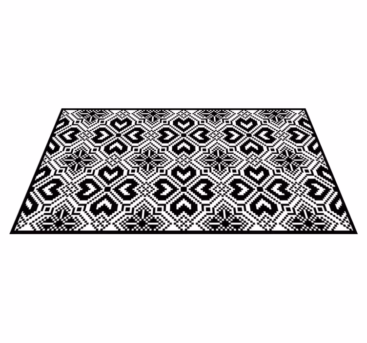 Tapis vinyles géométriques motif tribal monochrome - TenStickers