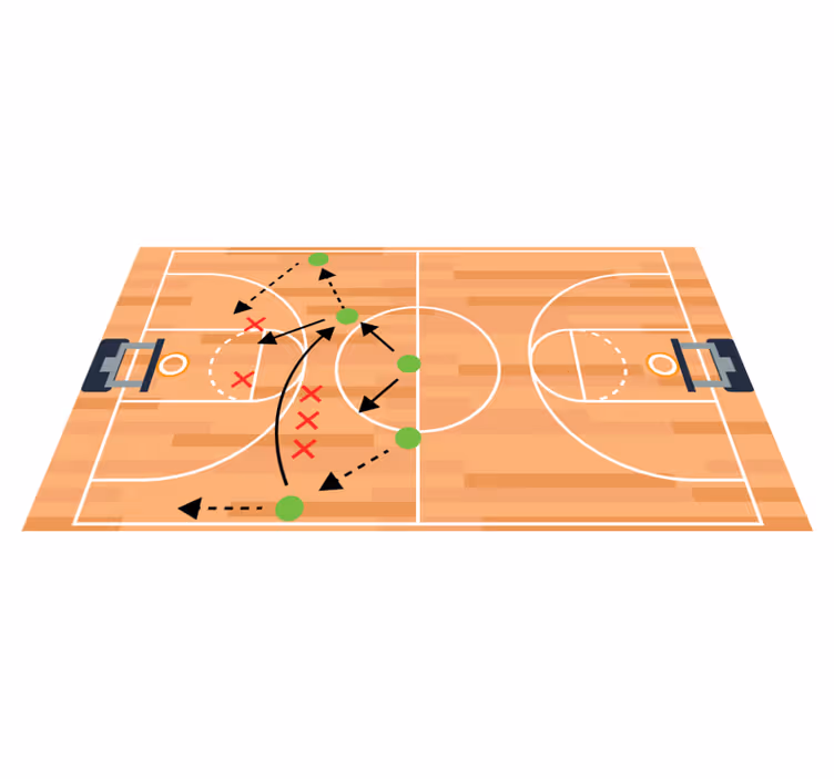 Tapis vinyle autouroute terrain de basketball - TenStickers