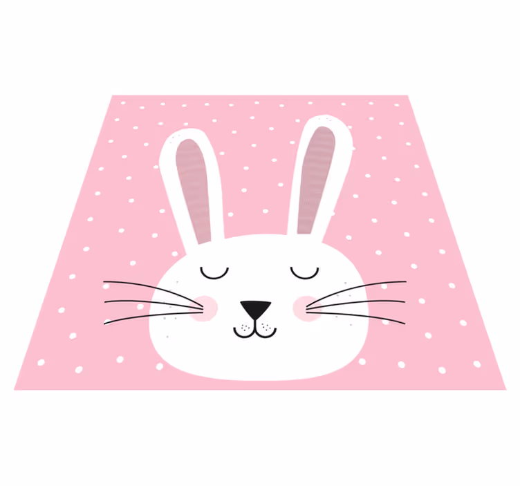 Tapis vinyle chambre bébé lapin à pois - TenStickers