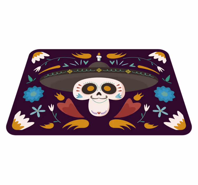 Tapis vinyle  événements imagerie de crâne festive - TenStickers
