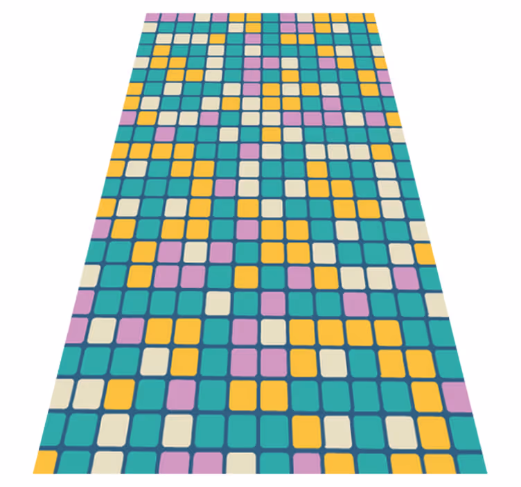 Tapis vinyles géométriques motif de grille coloré - TenStickers