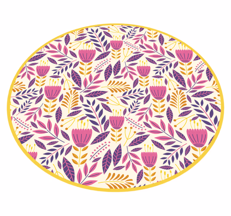 Tapis vinyle fleurs et plantes design symétrique - TenStickers