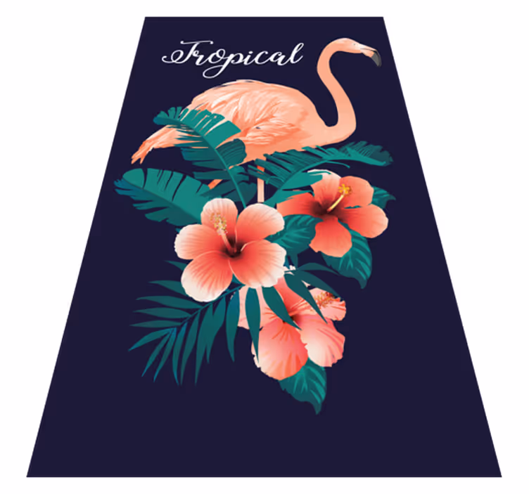 Tapis vinyle animal flamant tropical - TenStickers