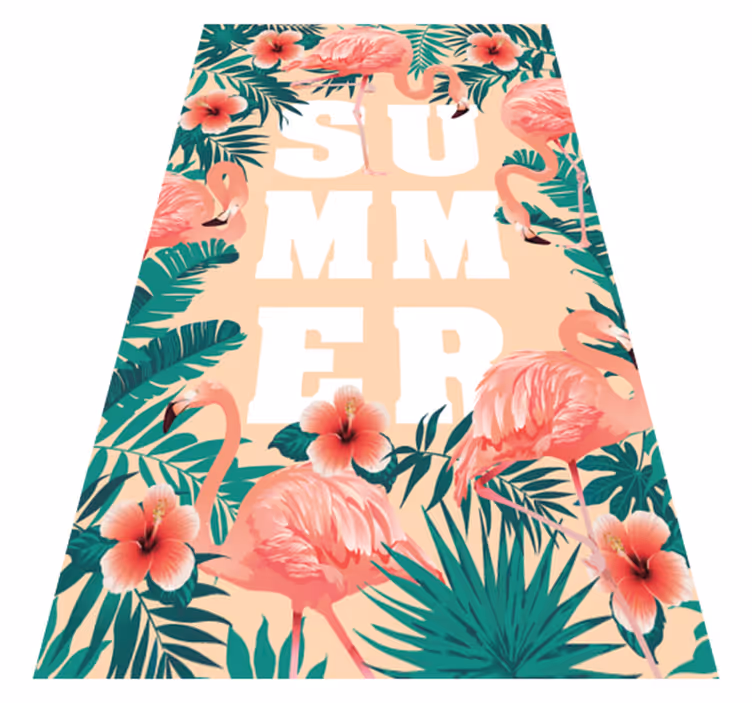 Tapis vinyle  événements thème flamant rose d'été - TenStickers