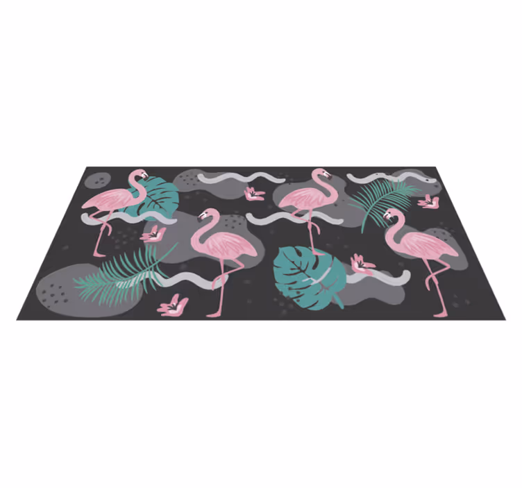 Tapis vinyle animal motif flamant tropical - TenStickers