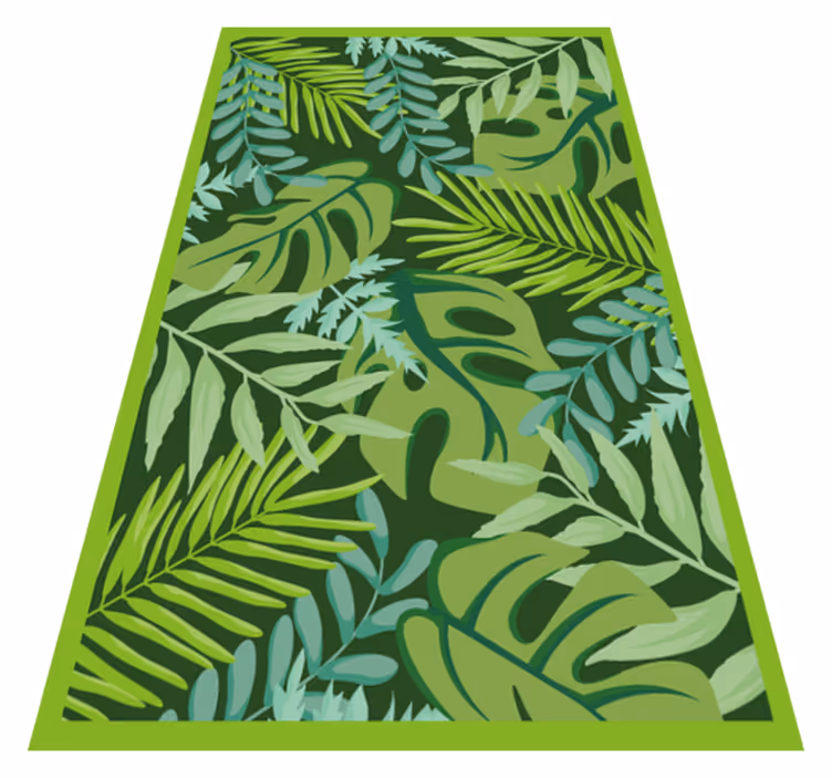 Tapis vinyle fleurs et plantes décor de feuillage tropical - TenStickers