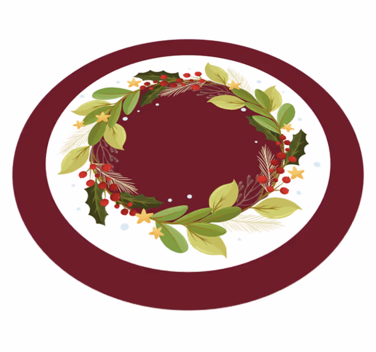 Tapis vinyle noël cercle de couronnes festives - TenStickers