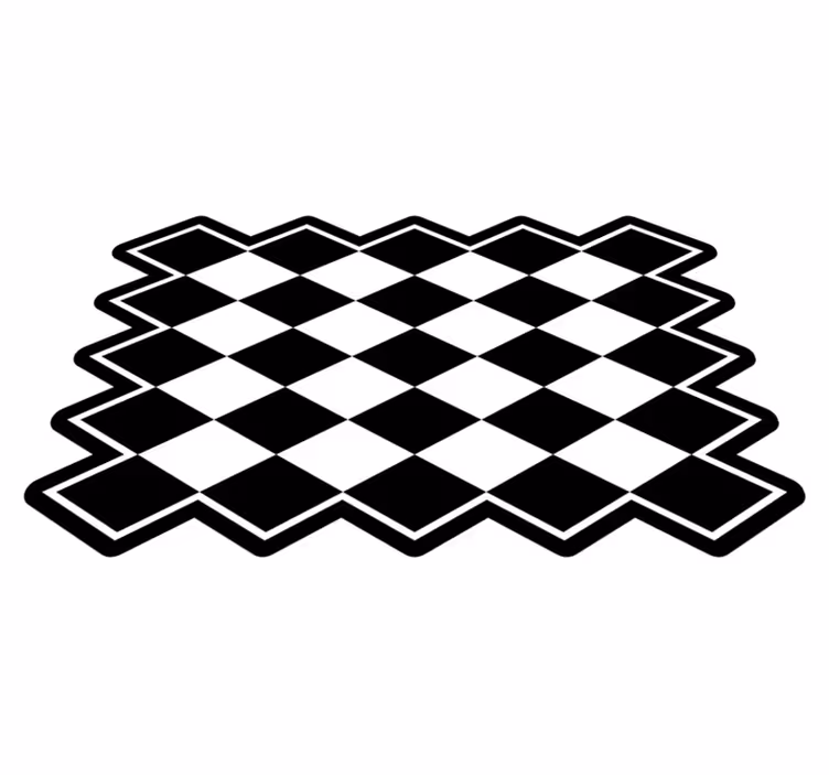 Tapis vinyles géométriques à motif damier - TenStickers