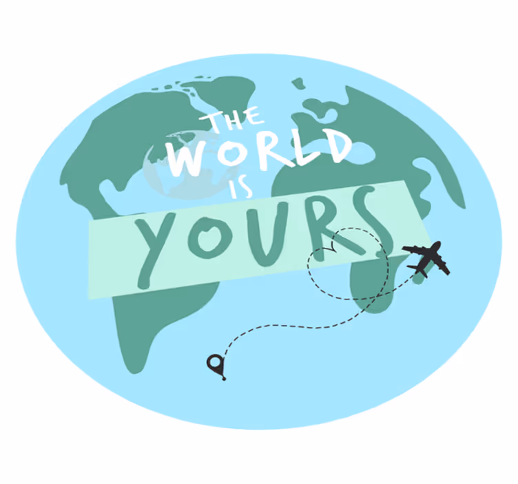 Tapis vinyle carte du monde aventure voyage - TenStickers