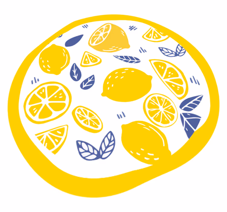 Tapis vinyle fleurs et plantes cercle à motifs d'agrumes - TenStickers