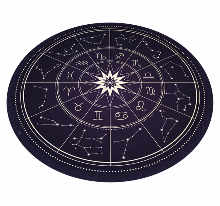 Tapis vinyle rond boussole astrologique - TenStickers