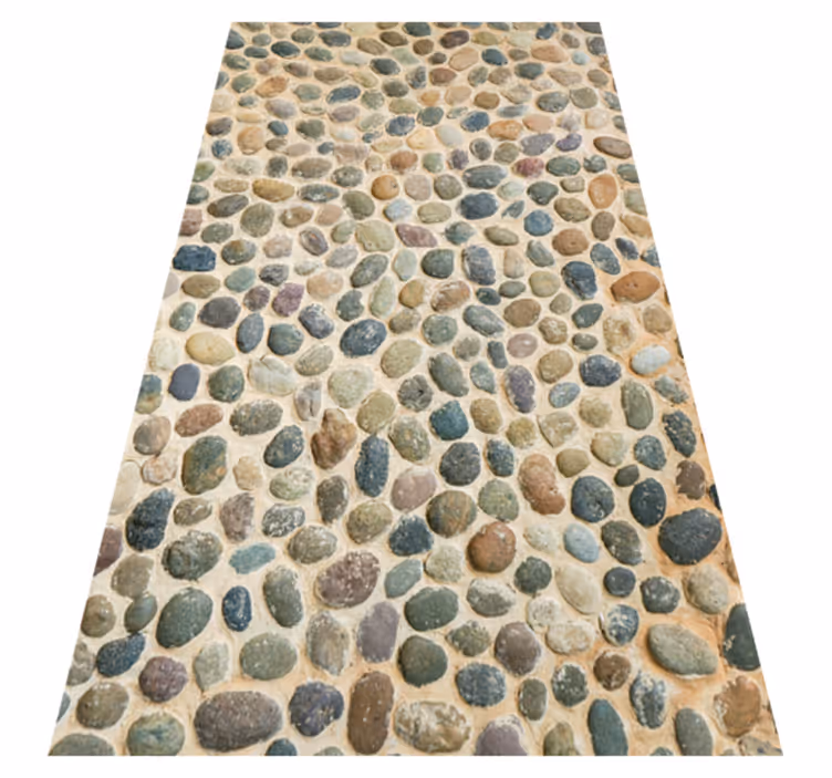 Tapis vinyle texture oeuvre de galets - TenStickers