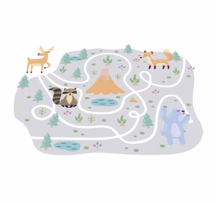 Tapis vinyle jeux sentier forestier ludique - TenStickers