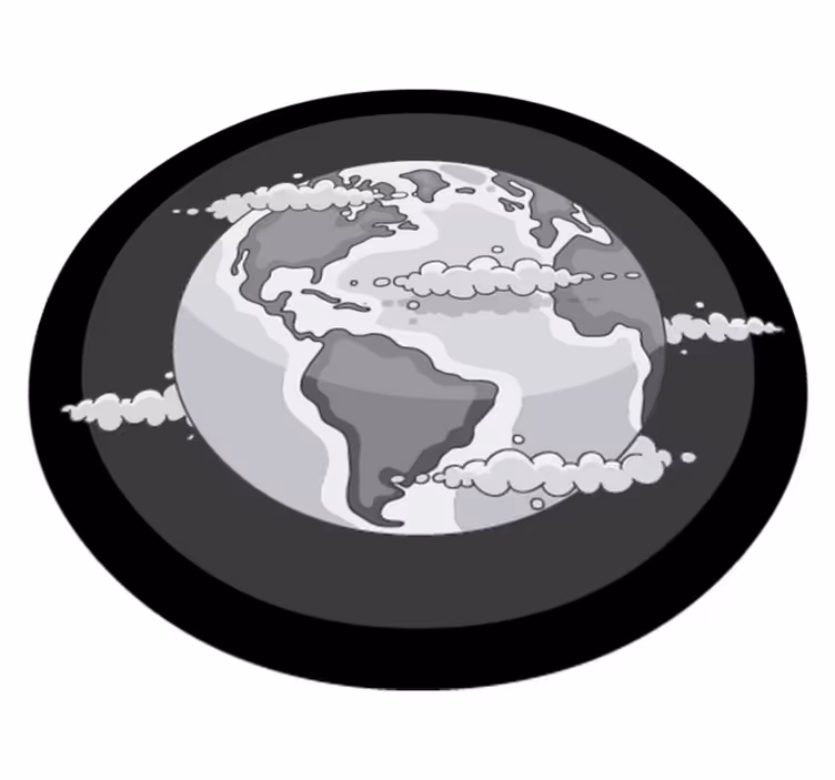 Tapis vinyle carte du monde globe monochrome - TenStickers