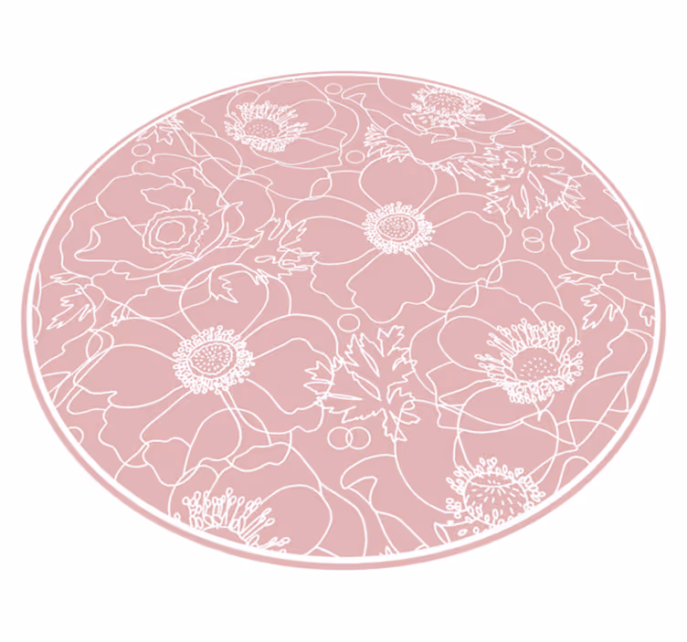 Tapis vinyle fleurs et plantes motif floral - TenStickers