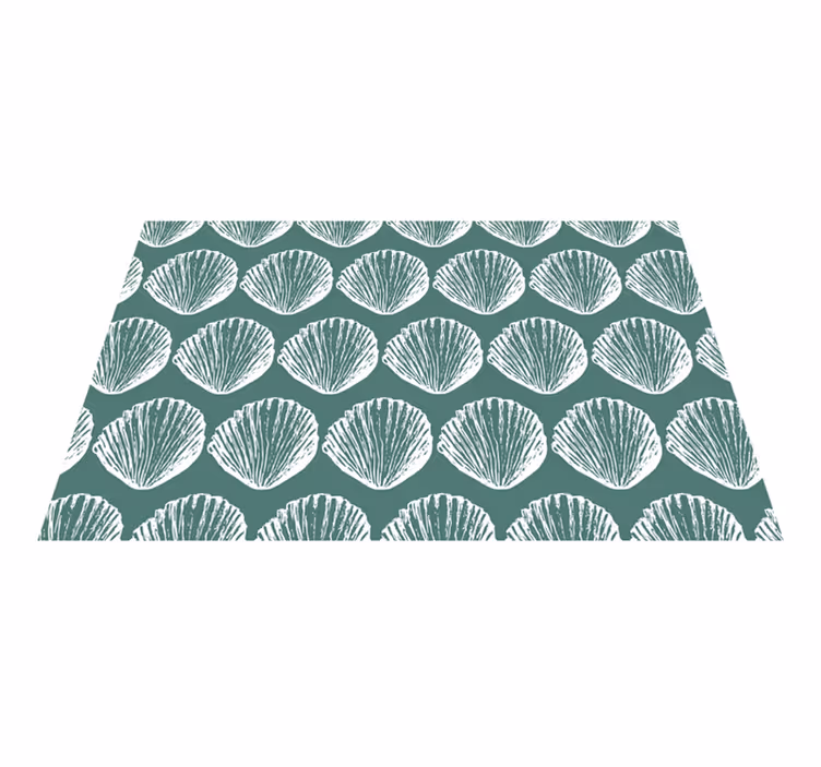 Tapis vinyle fleurs et plantes motif de coquille - TenStickers