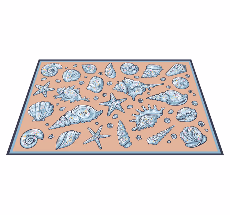 Tapis vinyle nature illustrations de coquillages - TenStickers