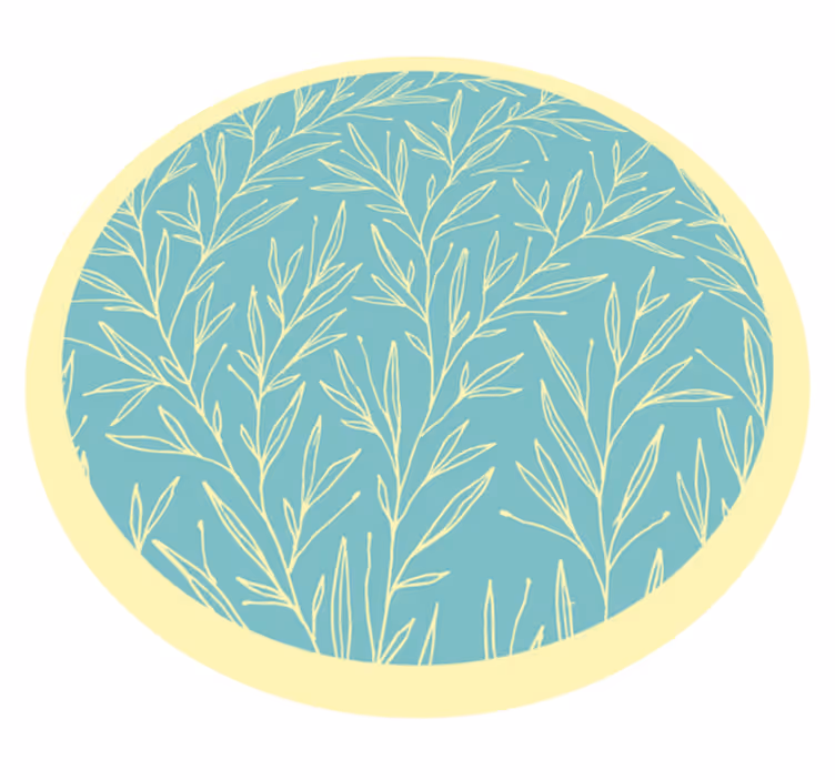 Tapis vinyle fleurs et plantes motif rond botanique - TenStickers
