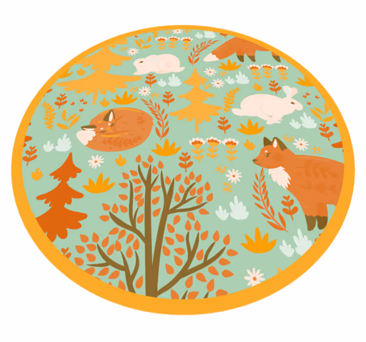 Tapis vinyle chambre bébé cercle d'amis de la forêt - TenStickers