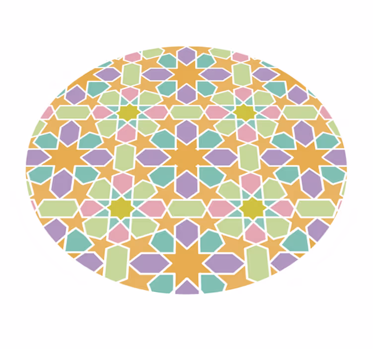 Tapis vinyles géométriques cercle de mosaïque d'étoiles - TenStickers