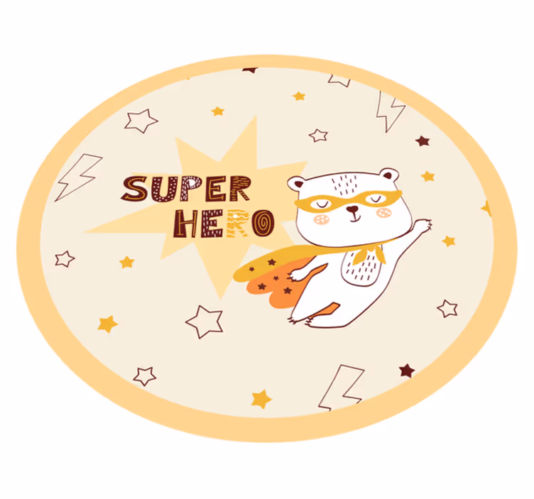 Tapis vinyle pour enfants ours de super-héros - TenStickers