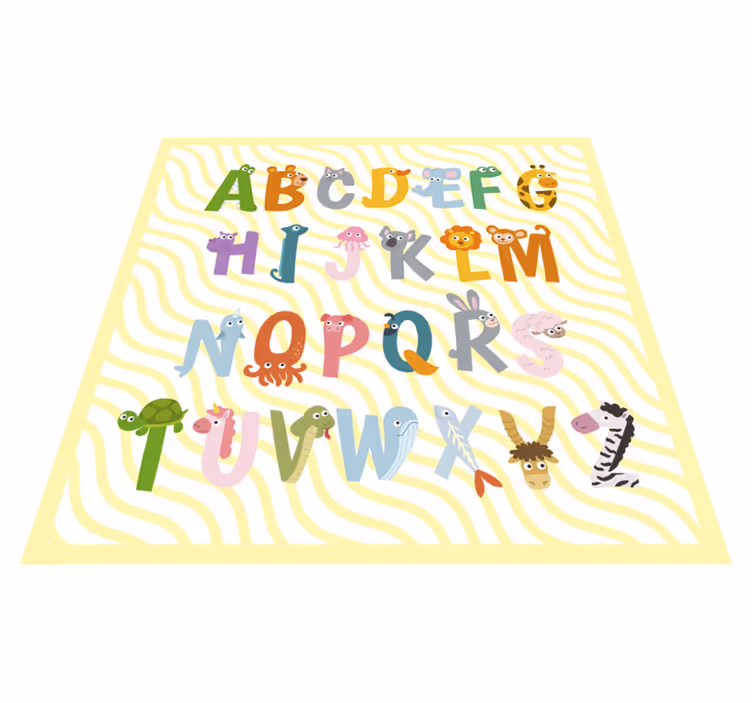 Tapis vinyle alphabet coloré avec animaux - TenStickers