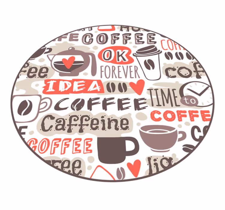 Tapis vinyle cuisine cercle amateurs de café - TenStickers