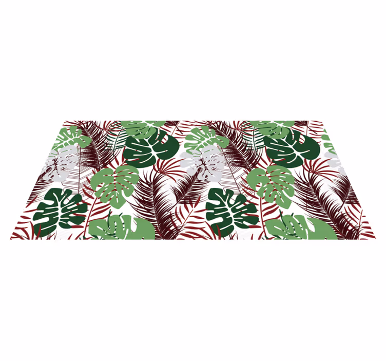 Tapis vinyle superposition de feuillage tropical - TenStickers