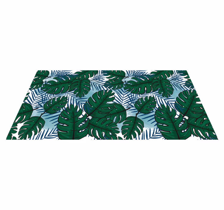 Tapis vinyle fleurs et plantes motif de monstera tropical - TenStickers