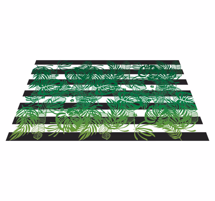 Tapis vinyle fleurs et plantes motif feuilles tropicales - TenStickers