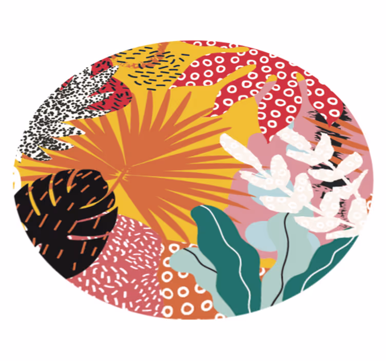 Tapis vinyle fleurs et plantes harmonie botanique tropicale - TenStickers