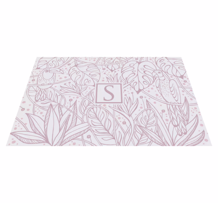 Tapis vinyle avec nom motif jungle personnalisé - TenStickers