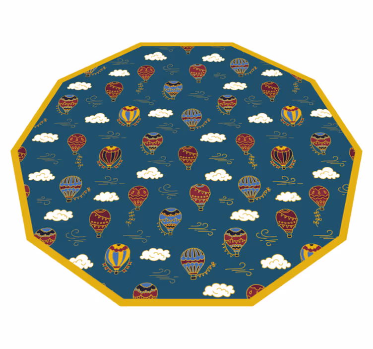 Tapis vinyle pour enfants motif de montgolfières - TenStickers
