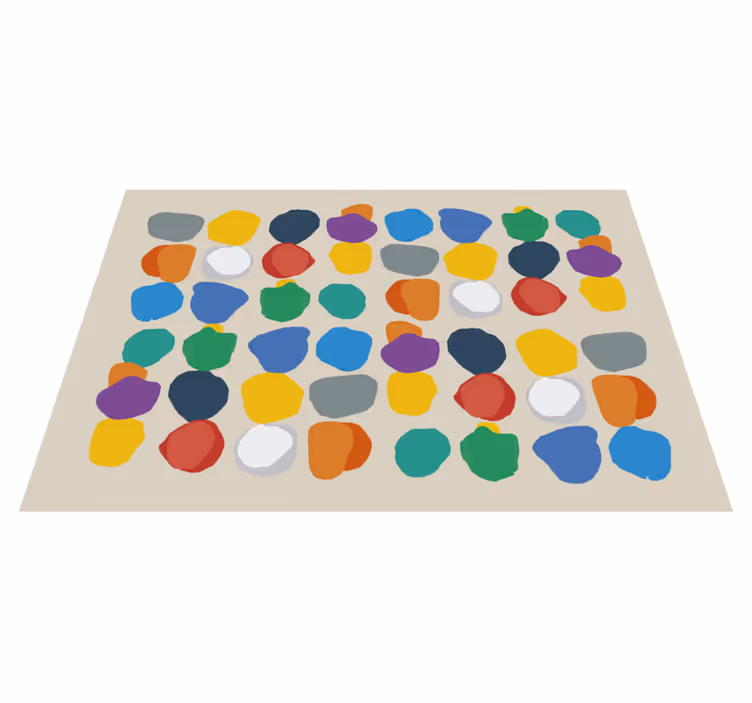 Tapis vinyles géométriques formes de galets colorés - TenStickers