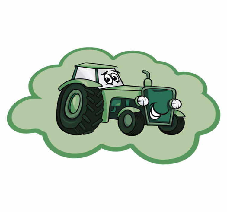 Tapis vinyle pour enfants tracteur sympathique - TenStickers