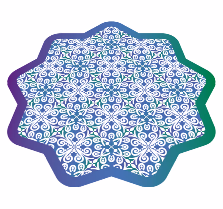 Tapis vinyle carreaux de ciment forme ornementale - TenStickers