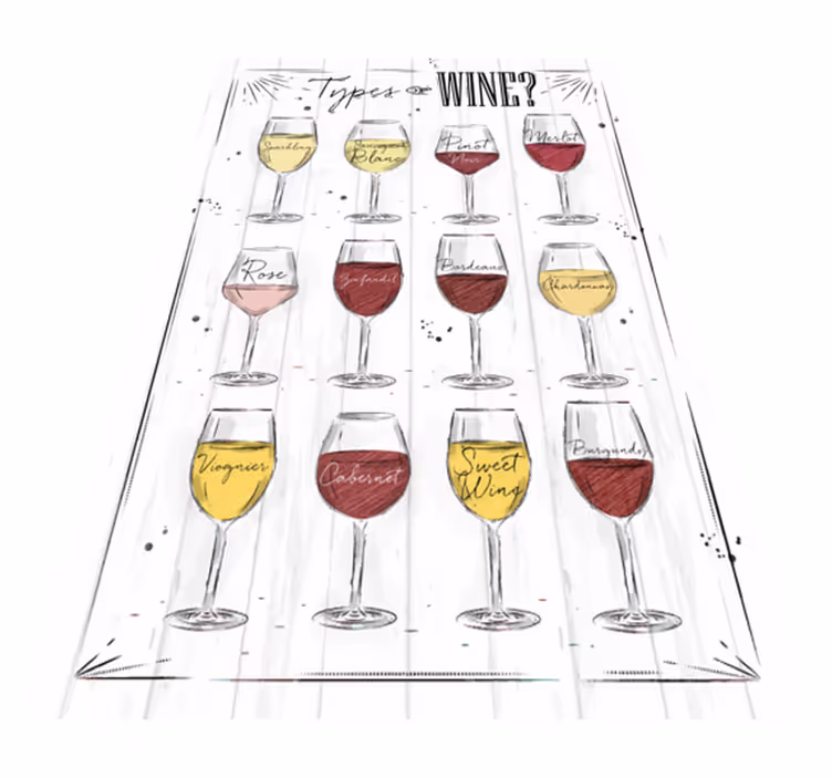 Tapis vinyle citation guide des verres à vin - TenStickers