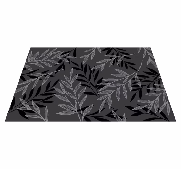 Tapis vinyle fleurs et plantes silhouette feuillue - TenStickers