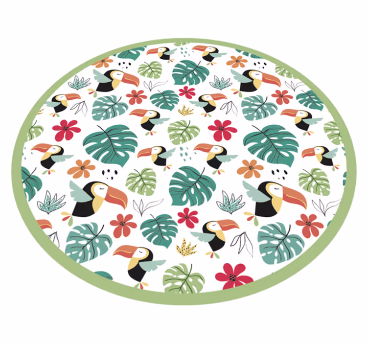 Tapis vinyle animal motif toucan tropical - TenStickers