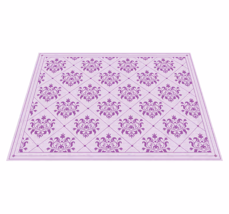 Tapis vinyle rétro motif damassé orné - TenStickers
