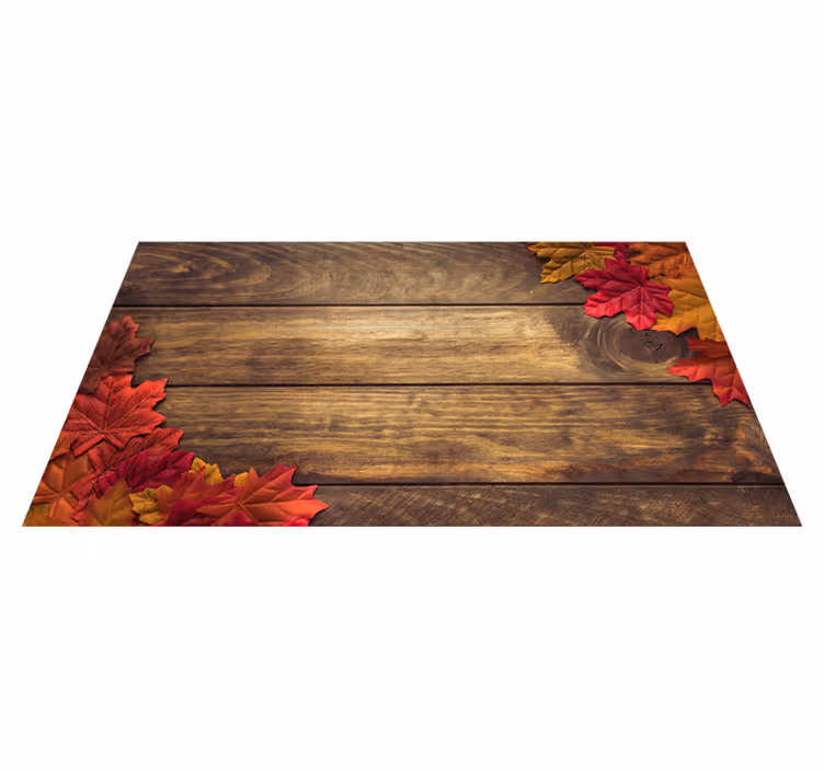 Tapis vinyle imitation parquet feuilles d'automne esthétique - TenStickers