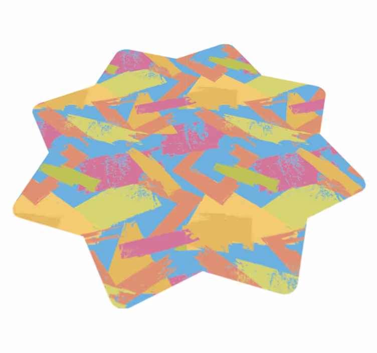 Tapis vinyles géométriques formes abstraites colorées - TenStickers