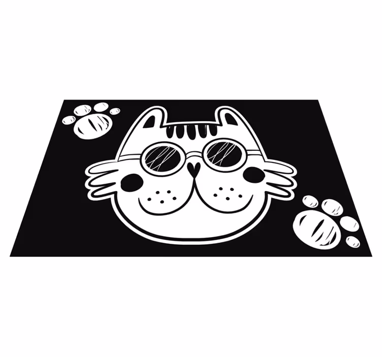 Tapis vinyle pour enfants illustration chat cartoon - TenStickers