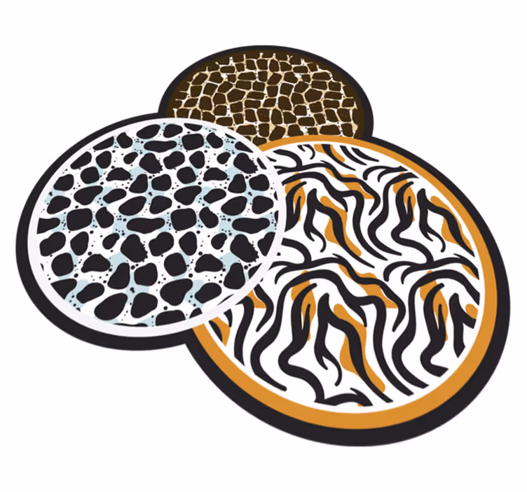 Tapis vinyle animal trio de motifs safari - TenStickers