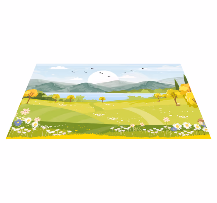 Tapis vinyle nature paysage pastoral - TenStickers