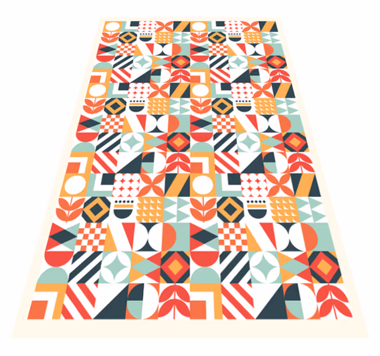 Tapis vinyles géométriques mosaïque symétrique - TenStickers