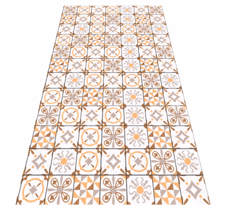 Tapis vinyle carreaux de ciment à motifs orné - TenStickers