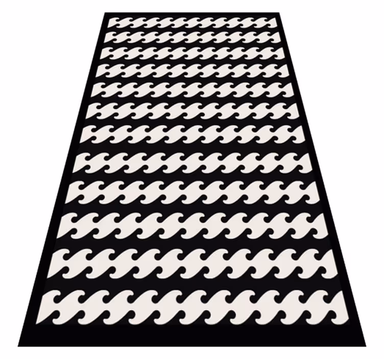 Tapis vinyle rayures lignes ondulées monochromes - TenStickers
