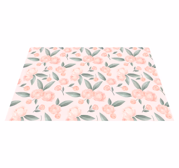 Tapis vinyle fleurs et plantes pivoines botaniques - TenStickers