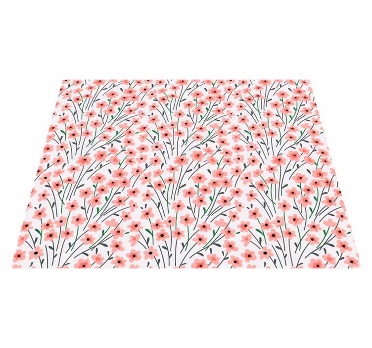 Tapis vinyle fleurs et plantes design floral - TenStickers